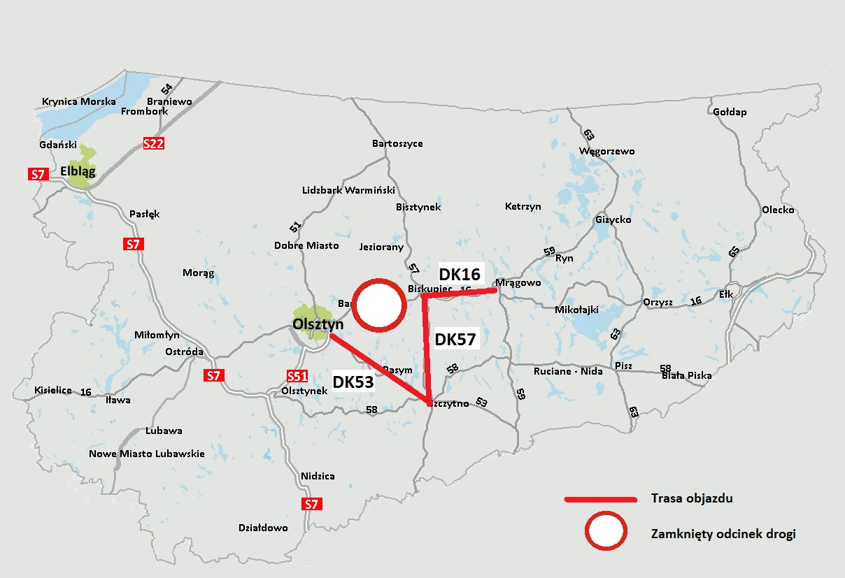 Czasowe zamknięcie DK 16 – 5.12.2020 r.